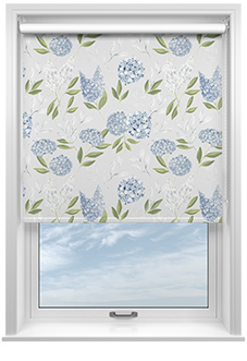Hydrangea, Sky Blue - Twist&Fit Roller Blind